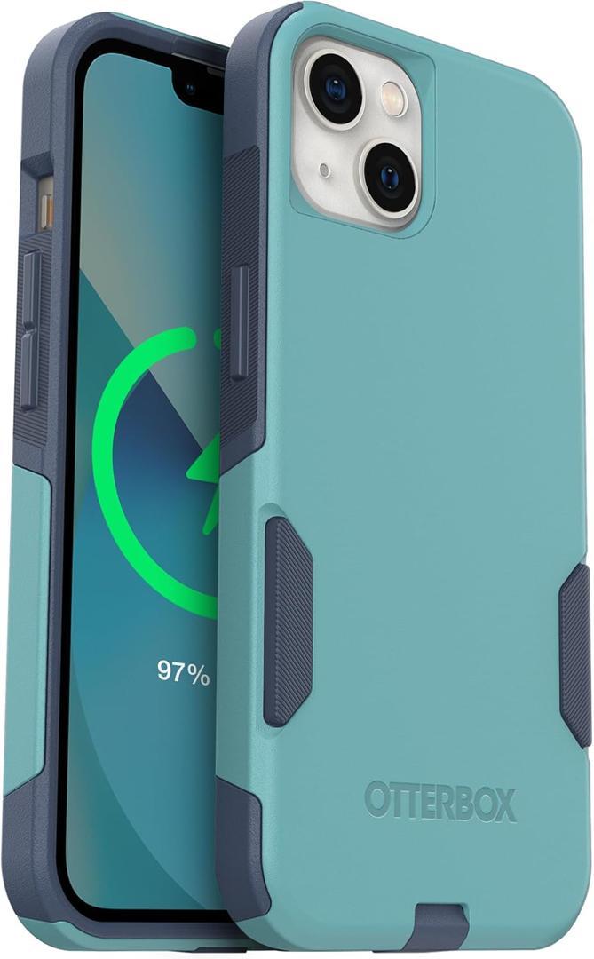 OtterBox iPhone 13 (Only) Commuter Series Case Thin, Dual-Layer, Pocket-Friendly, Port Cover Teal/Blue