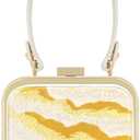 Lipstick Bag for Women, Small Crossbody Purse with Chain Strap, Embroidered Design, Evening Party Clutch