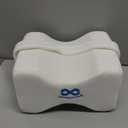 Everlasting Comfort Memory Foam Knee Pillow for Side Sleepers  Sciatica Pain Relief Pillow, Removable Strap Support  Leg Pillows for Sleeping Alignment, Knees, Back & Hip Cushion (Standard, White)