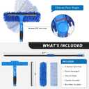 VITEVER Professional 69'' Window Squeegee Cleaner Tool with Extension Pole, 2-in-1 Squeegee for Window Cleaning Kit with Scrubber and Rotating Head, 1 Blade 2 Scrubber
