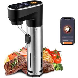 1300W Sous Vide Cooker,WIFI Sous Vide Machines,Immersion Circulator,Precision Cooker,Recipes,Accurate Temperature and Time Control,IPX7 Waterproof,Ultra Quiet,Fast Heating,APP Recipes Timer