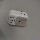 TESSAN 2 Pack Type E F Plug Adapter USB C, Germany France Power Adaptor with 3 USB Charger Ports, 4 AC Outlets Travel Plug for US to Europe EU Spain Iceland Korea Greece Russia German French