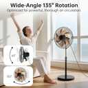 18 Inch DC Oscillating Metal Stand Pedestal Fan | 5 speed settings, adjustable height 47.1"-55.1", oscillating metal fan for industrial, commercial and greenhouse cooling, Large