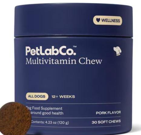 PETLAB CO. Multivitamin Pork Flavor Dog Supplement, 30 count , BBD: 05/2026