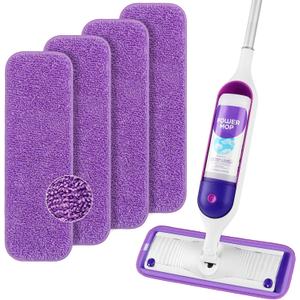 HOMEXCEL Reusable Microfiber Mop Pads for Swiffer PowerMop, Power Mop Pads Refills for 13 ''-15 '' Spray Mop, Machine Washable Pad Replacement for Multi-Surface Floor Cleaning, Pack of 4