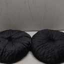 Namalu 2 Pcs Round Throw Pillow 13.8 Inch Decorative Round Velvet Floor Pillows Pumpkin Throw Pillows with Center Button for Thanksgiving Home Decor Living Room Sofa Couch Bed Chair (Black)