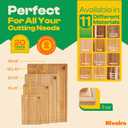 Riveira White Bamboo Wood Cutting Board  Versatile And Durable: Set Of 4 Pcs Rectangular Wooden Cutting Board  Natural Wooden Cutting Boards For Kitchen  Complete White Bamboo Wooden Chopping Board