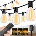 30FT LED Outdoor String Lights with Remote, One Continuous Strand Patio Lights with 10+1 Shatterproof S11 Bulbs, Dimmable 2200K Warm White, Timer & 3 Modes, Low Voltage for Backyard Garden