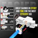 AMPCOM CAT6 RJ45 Keystone Jack - Reusable UTP Ethernet Wall Jack with Adjustable Ratchet Lock Design, No Tool and Zip Tie Required - 50u Gold Plated - White (12-Pack)