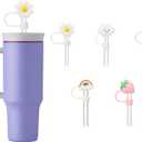 Straw Cover Compatible With Owala 40oz,Straw Covers Cap Compatible With Owala Cup 40 oz, Dust-Proof Reusable Tumbler Straw Cover,Silicone Straw Topper Accessories(6PCS)