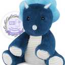 SuzziPals Microwavable & Coolable Triceratops Dinosaur Stuffed Animals, Heated Stuffed Animal Heating Pads for Soothing & Relaxation, Navy Blue Dino Plush for Stress Relief, Plushies Dinosaur Gifts