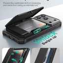 GolbinBox for iPhone 17 Pro Case with Card Holder and RFID Protection, [Built-in Safety Lock] [Holds 4-5 Cards & Cash] [Camera Control Button], Rugged Card Slot Wallet Case for 17 Pro 6.3'', Ink Black