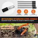 72 Inch Rotary Cultivator Tool, Hand Tiller for Gardening, 2-in-1 Garden Cultivator with Adjustable Handle for Loosening Soil and Weeder