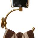 100% Solid Brass Hand Towel Holder for Bathroom Wall  Towel Ring with Candle Holder  Vintage Wall Candle Sconce Bathroom Decor  Antique Brass Towel Holder