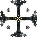 HLMOptimo 5 inch T-Strap Shed Hinges for Wooden Fences & Barn Doors - Heavy Duty, Rustproof, Decorative Classic Hinge w/Screws (4, 5 inch)