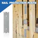60 Pcs 6 x 1.5 Inch Accessories Nail Plate for Wood Studs, Metal Cable Protector Plates with Pointed Prongs Safety Furniture Hardware for Protecting Plumbing and Wiring