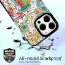 for iPhone 16 Case, Psychedelic UFO Fireworks Pattern with Rainbow Beams, Military-Grade Drop Protection, Cute Cosmic Soft Slim TPU Protective Cover with Camera Protection for Teens