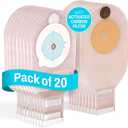 JJ CARE Colostomy Bags 20 PCS, One-Piece Pouching Ostomy Bags, No Mess Ostomy Supplies for Ileostomy, Colostomy, Urostomy Stoma Care with Odor Barrier, Drainable Ostomy Pouch with Cut to Fit Closure