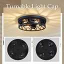 14 inch Black Flush Mount Ceiling Light Fixture,4-Light Light Fixtures Ceiling Mount for Hallway Hall,Kitchen,Farmhouse(2 Pack)
