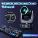 380W 19R Moving Head Light with Halo Effect, Zoom Stage Lights with 8+48 Prism, 13 Colors 14 Gobos, Professional DJ Lighting 19-Channel Sound RDM DMX512 for Club Party Show Disco Wedding Live