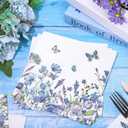 3 x 80 Pcs Floral Paper Napkins Summer Watercolor Blue Wildflower Butterfly Disposable Napkins Flower Blossom Luncheon Dinner Napkin for Spring Wedding Baby Shower Birthday Tea Party Supplies