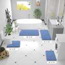 OLANLY Bathroom Runner Rugs 47x17, Soft Absorbent Chenille Bath Rugs, Rubber Backing Quick Dry, Machine Washable Long Bath Mats for Bathroom, Tub and Shower, Home Decor Accessories, Cornflower Blue