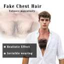 Fake Chest Hair Body Hairs Adding Hair Volume Enhancement of Manliness Handmade Full Lace Fake Realistic Chest hair (Style 3)
