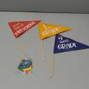 4 Sets First Day of School Pennant Flags First Day of Preschool Kindergarten Sign Back to School Pennant with Ribbons and Sticks for 1st 2nd Grade School Classroom Decorations Photo Prop