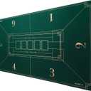 SLOWPLAY Nash 47 x 27 Inch Texas Hold'em Poker Mat | Portable Poker Table Top with Art Deco Layout Print, Smooth Premium Surface, Noise Reduction| Lightweight for Games Everywhere (Green)