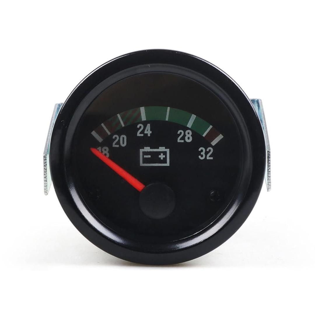 Dyno Racing 2" 52mm Electronic Car Voltmeter Pointer Volt Gauge Voltage Meter Yellow Light Car Meter Read 18-32V