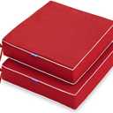 MIULEE 24 x 24 x 4 Inch Outdoor Chair Cushions,Waterproof Seat Cushions for Patio Furniture Garden with Ties Patio Chair Cushions Set of 2,Red