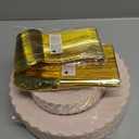 YOUBET 125Pcs Pink Plastic Plates with Gold Rim - Scalloped Plastic Plates Set Includes 25 Dinner, 25 Dessert Plate, 75 Gold Silverware for 25Geusts for Wedding Birthday Parties Baby Shower Valentines Without forks