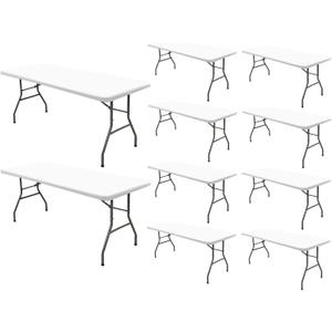 10 Pack Picnic Table Cover Fitted Tablecloths 6 Foot Rectangle Tables Elastic Waterproof Stretch Washable Patio Folding Outdoor Spandex Table Cloth for Camping Banquet and Parties (White,30" x 72")