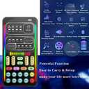 Portable Voice Changer, 8 Voice Changes Live Sound Card, Cool LED Lights Sound Board, Voice Disguiser, Modulator for for for One for PC,Phone,Laptops