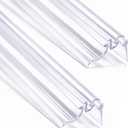 Hicarer 2 Pcs 36" Framed Shower Door Replacement Drip Rail with Vinyl Sweep, PVC Shower Glazing Spline Adapter Slot Width Is 7/32" Door Sweep Replacement Are Used to Block Water