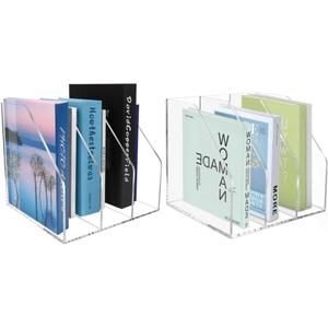Acrylic Paper Tray Stackable Letter Organizers, Clear Paper Tray Desk Organizer, 3-Tier, Desk A4 File Holder for Office Document Desktop File Tray-2pack