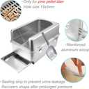 Sorstrem Pull-Out Sifting Cat Litter Box with Lid for Pine Pellets (XXL) | 23.5"L x 15.6"W x 14"H, Stainless Steel