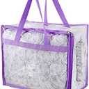 Storage Bags for Sheet, Thin Blanket, Sofa Pillow, Clothes (Purple) 2 pack