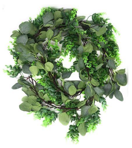 Eucalyptus Garland 6.10 FT | Greenery Garlands | Greenery Vines Garland | Faux Garlands | Wedding Ceremony Fake Greenery | Artificial Garland Greenery | Rustic Farmhouse Decor | Wedding Garland Decor