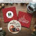 8 x Football Ornaments - Football Gifts for Christmas Tree Decorations - Double-Sided Printed Ceramic Christmas Ornament