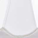 GO&SO White Lamp Shade Medium Scalloped Lamp Shades,6"Top x 13"Bottom x 10.6"Vertical Height,Replacement Lampshades for Table Lamps,Handmade Bell Lamp Shades(Spider),Petal Edge Braid, Easy Assembly