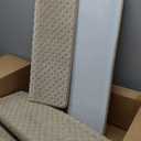MBIGM Bullnose Carpet Stair Treads Non Slip Stair Mats for Wooden Stairs (14, Warm Ivory - Lattice, 9.5" x 30")