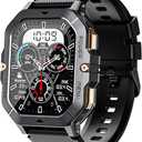 Gravity C28 Rugged Smartwatch – AI Watch Face, 100+ Sports Modes, Bluetooth Call, Waterproof, Heart Rate & Sleep Monitoring, Fitness Tracker for Men & Women (Black)