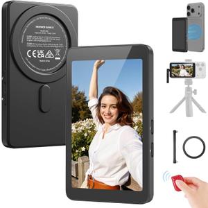NEEWER 4" Phone Vlog Selfie Monitor Screen, Smartphone Back Camera Monitor with Remote for YouTube TikTok Video Streaming