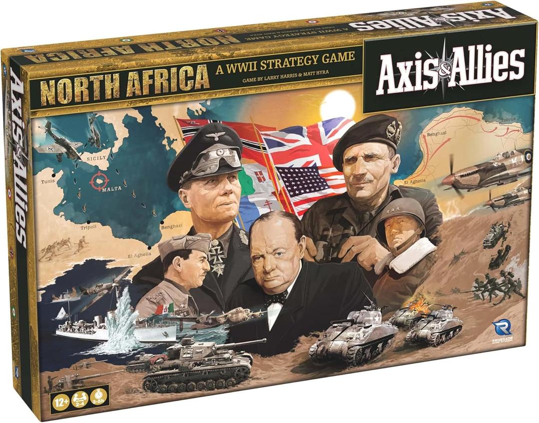 Renegade Game Studios Axis & Allies North Africa WWII Strategy Board Game with 250+ Miniatures - 2-4 Players