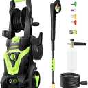 PowRyte Electric Pressure Washer with Hose Reel, Brass Foam Cannon, 4 Different Pressure Tips, Power Washer, 4200 PSI 2.6 GPM