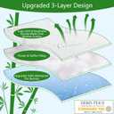 Split King Mattress Protector for Adjustable Bed, Cooling and Breathable Bamboo Viscose Waterproof Split Top King Mattress Pad Cover with 6-18 inches Deep Pocket, 32-34 inches Split from Head