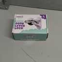 Door Lever Locks (4 Pack) - Prevents Toddlers from Opening Doors - Durable ABS with 3M Adhesive - Easy One-Hand Operation for Adults, No Tools Needed (White)