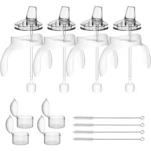 Spout Sippy Cup Conversion Kit for Mam Bottles, Spill-Proof Spout Cup Conversion Kit with Silicone Spout Nipple, Weighted Straw, Handle, Storage Case, 4 Pack