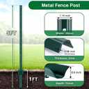 Gtongoko 5 Pack 5FT Heavy Duty Metal Fence Posts,Green U Channel No Dig Fence Stakes with Anchor Plate, Steel Posts for Wire Fencing, Garden Protection, Animal Barrier, Yard and Farm Boundary